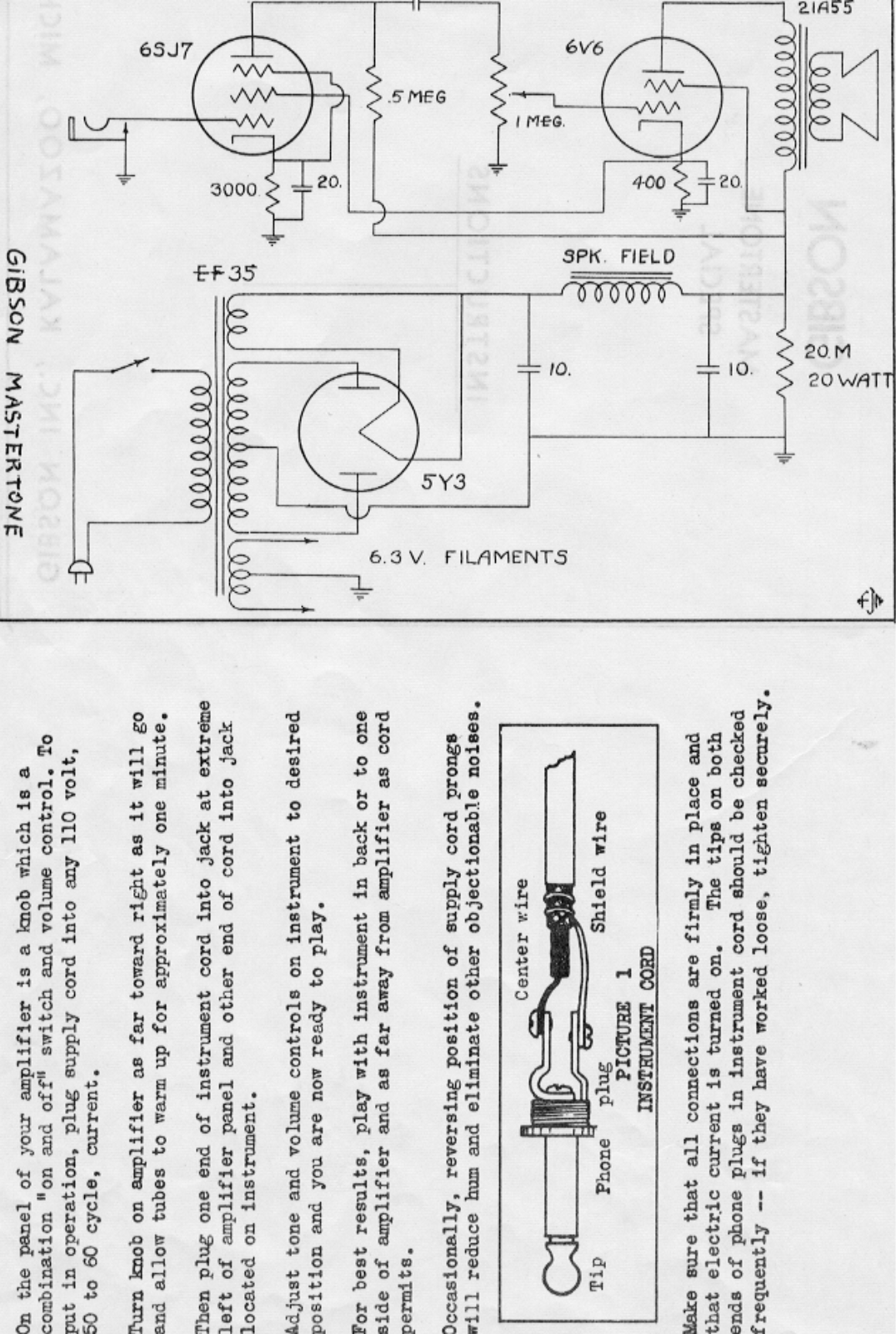 Gibson mastertone schematic