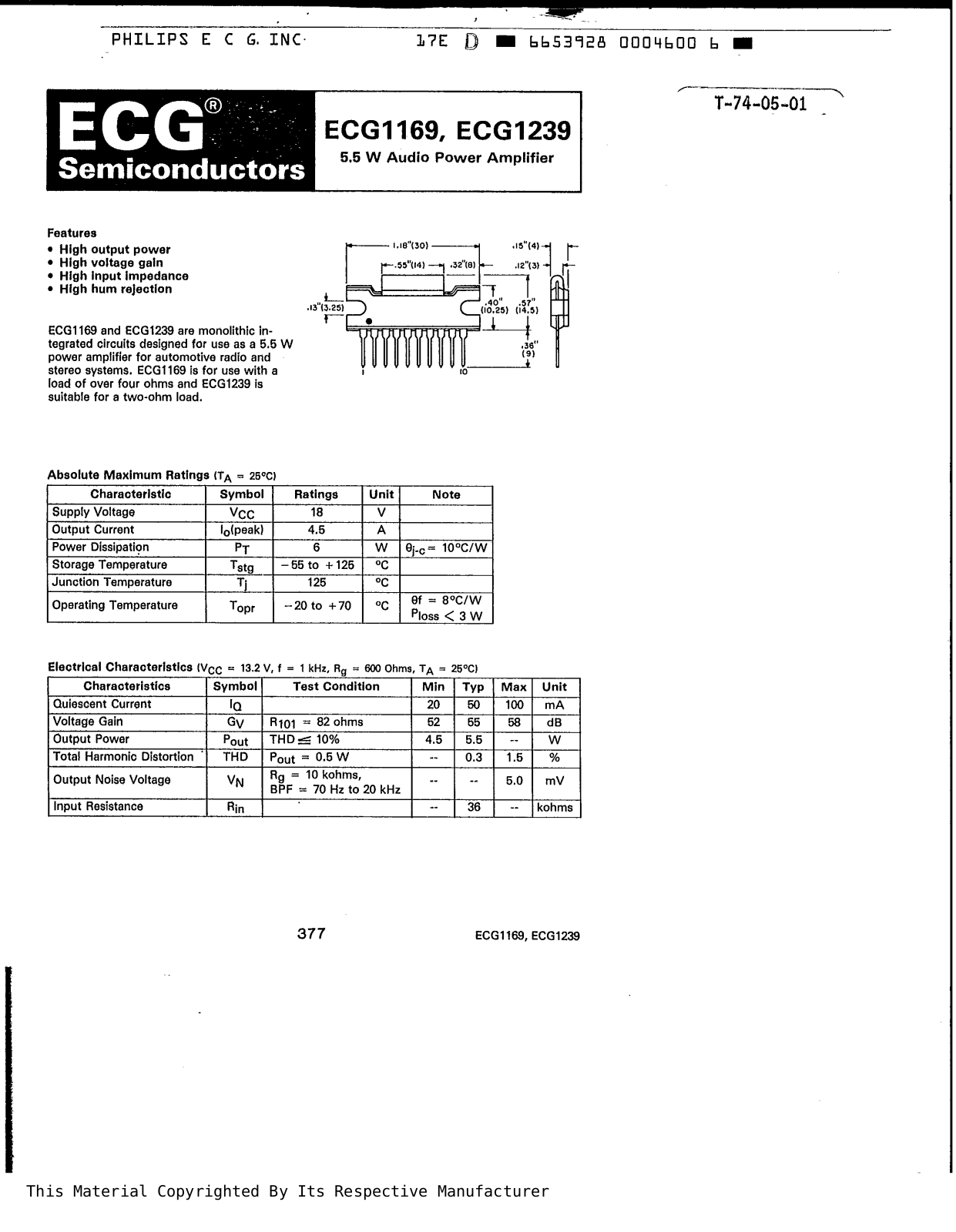 Datasheet NTE1239 Specification - ManualMachine.com