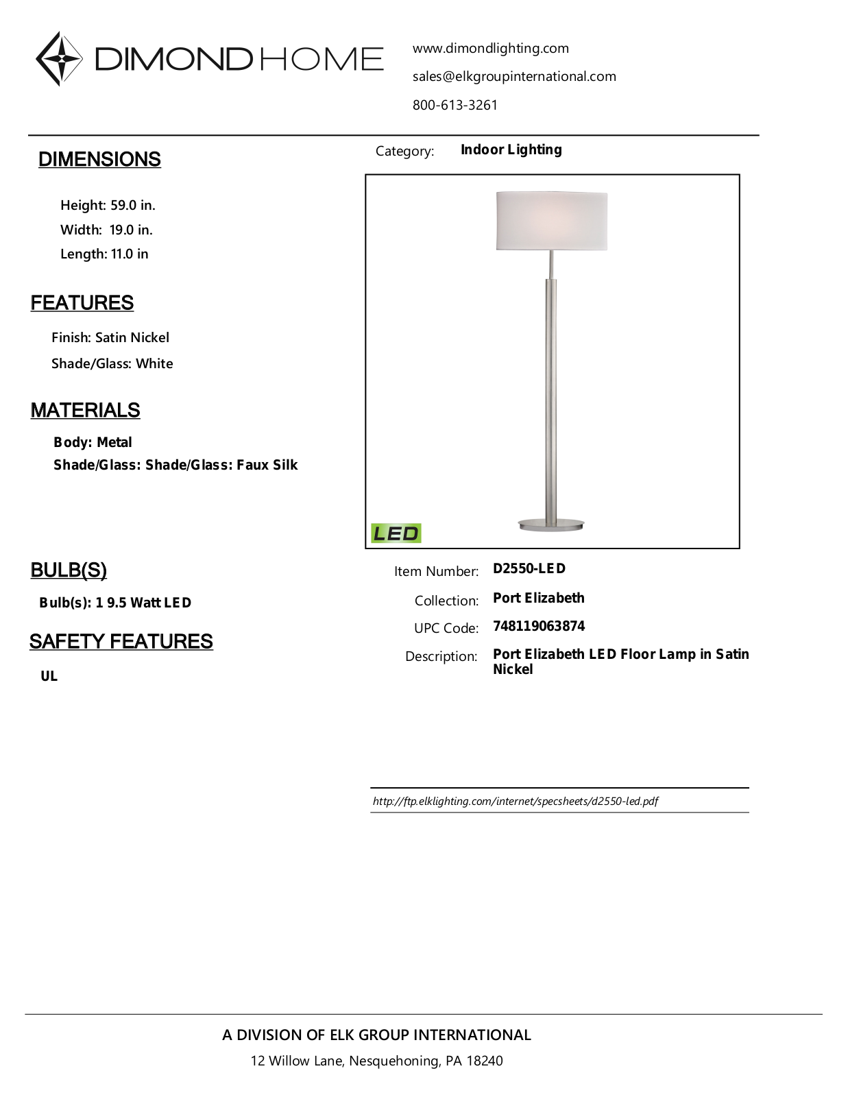 ELK Home D2550LED User Manual