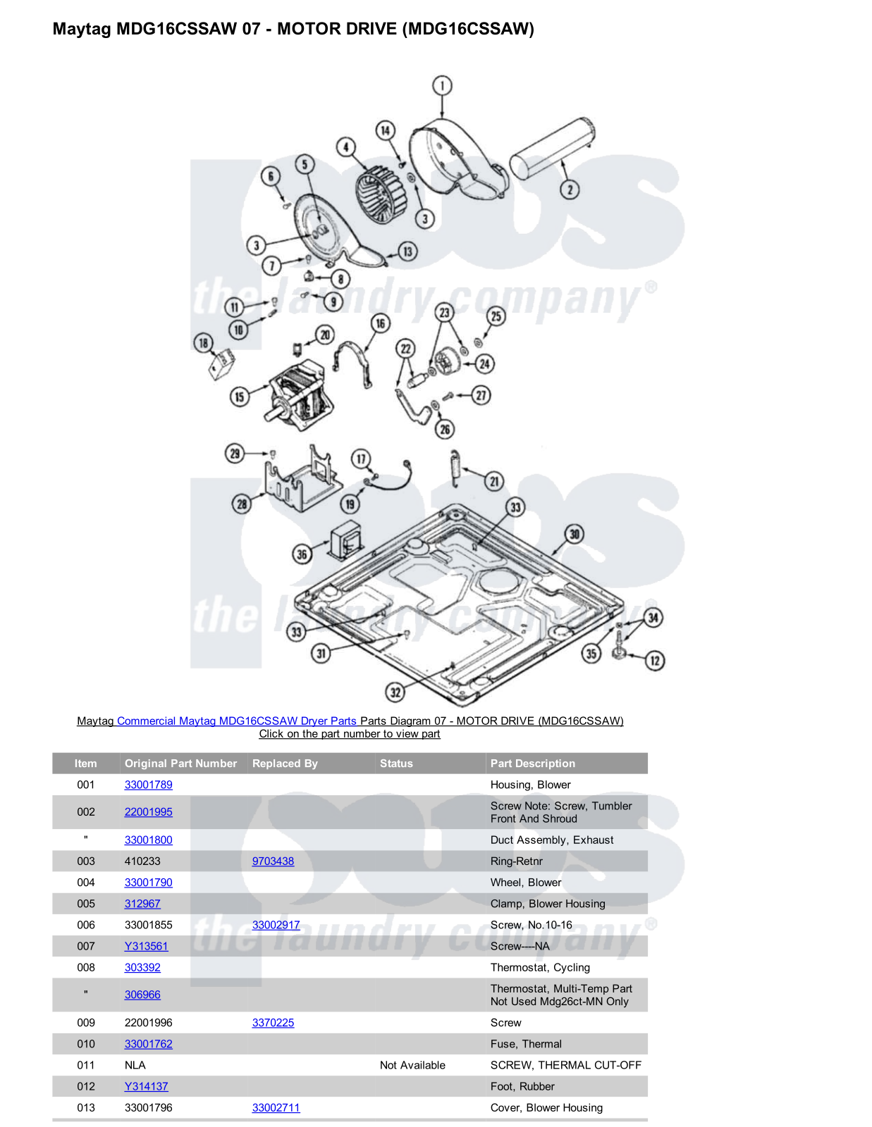 Maytag MDG16CSSAW Parts Diagram