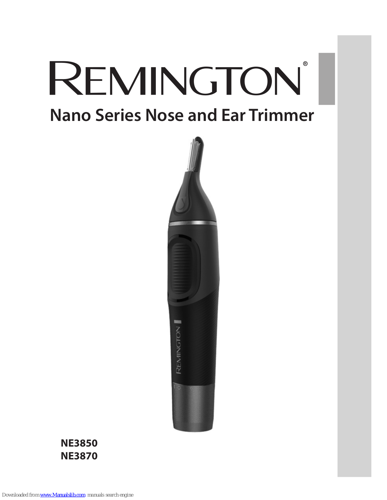 Remington Nano Series, Nano NE3870, Nano NE3850 User Manual