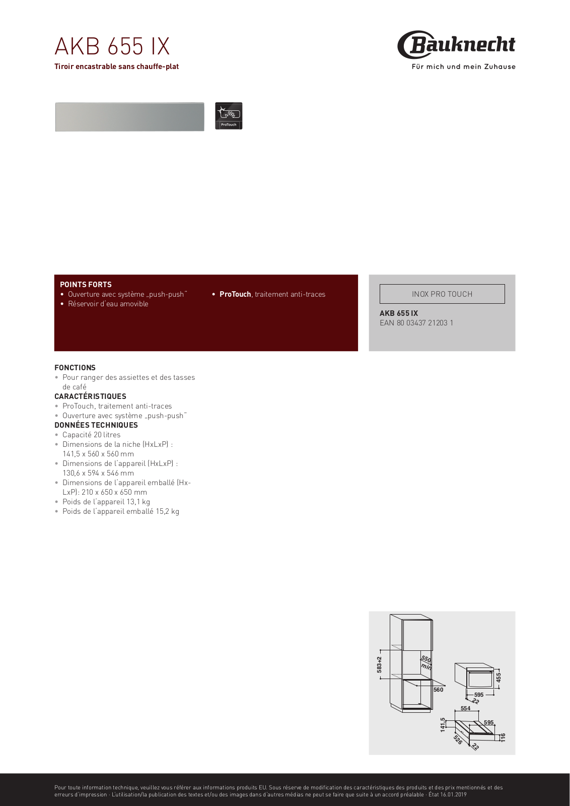 Whirlpool AKB 655 IX Product information