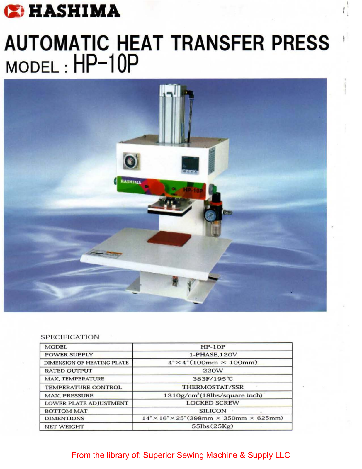 Hashima HP-10P Brochure