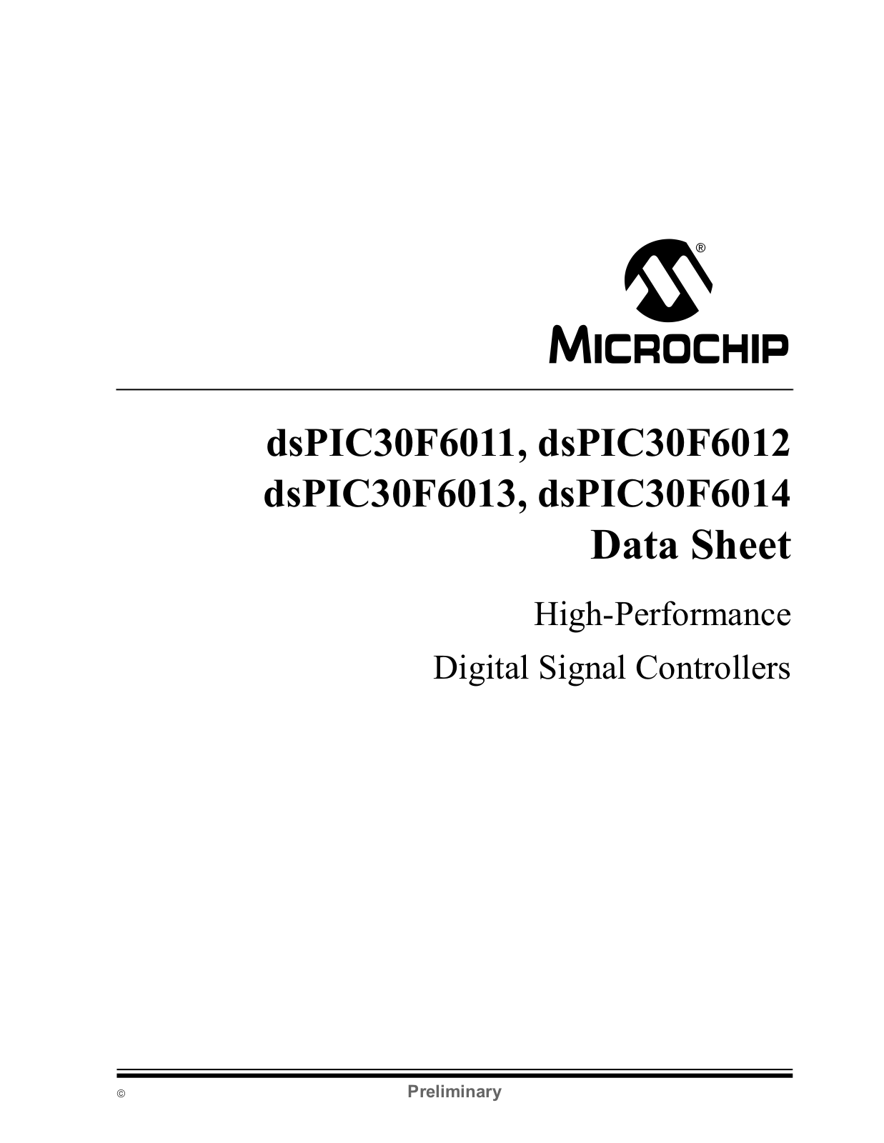 MICROCHIP dsPIC30F6011, dsPIC30F6012, dsPIC30F6013, dsPIC30F6014 Technical data