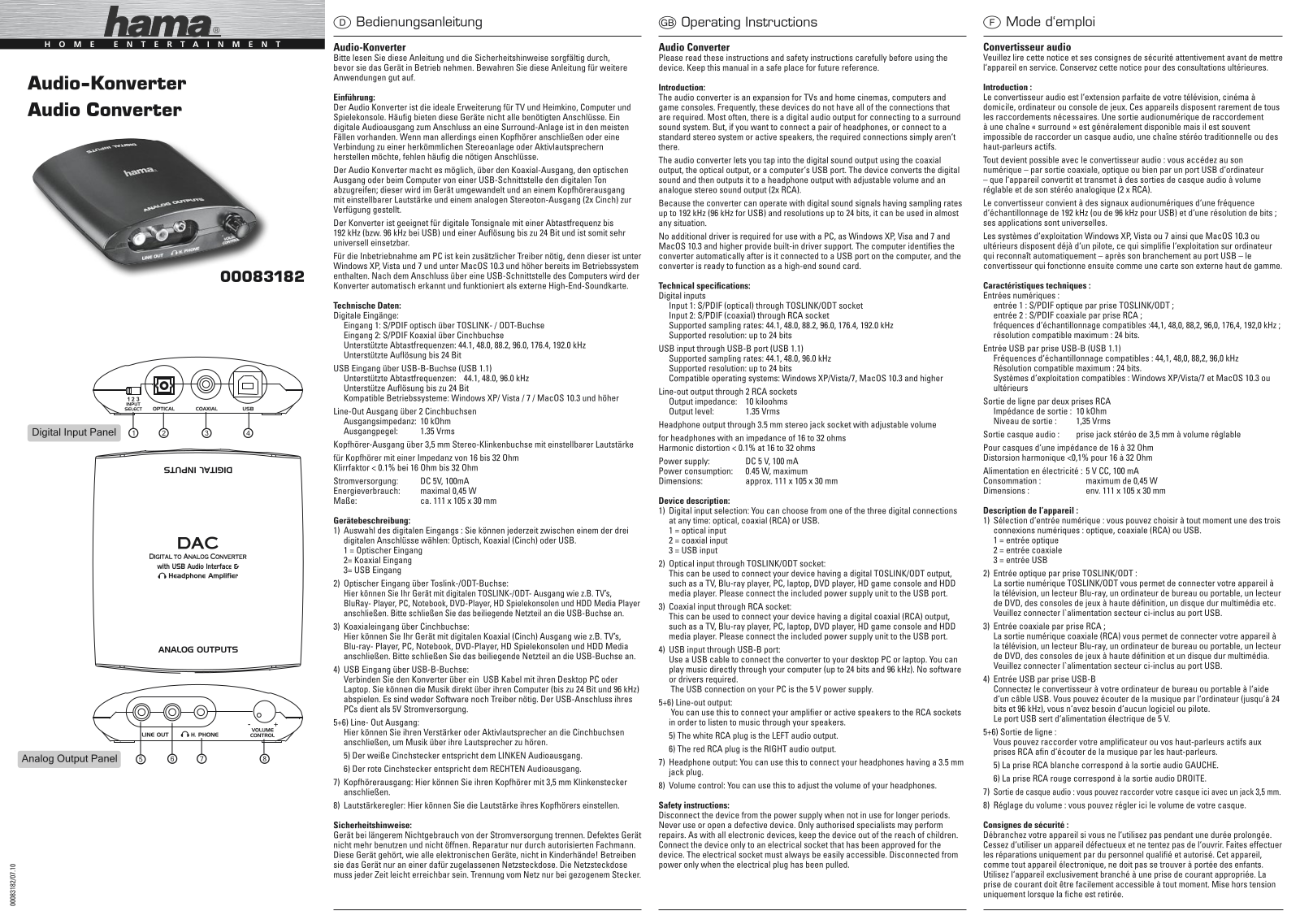 Hama AC82 Service Manual