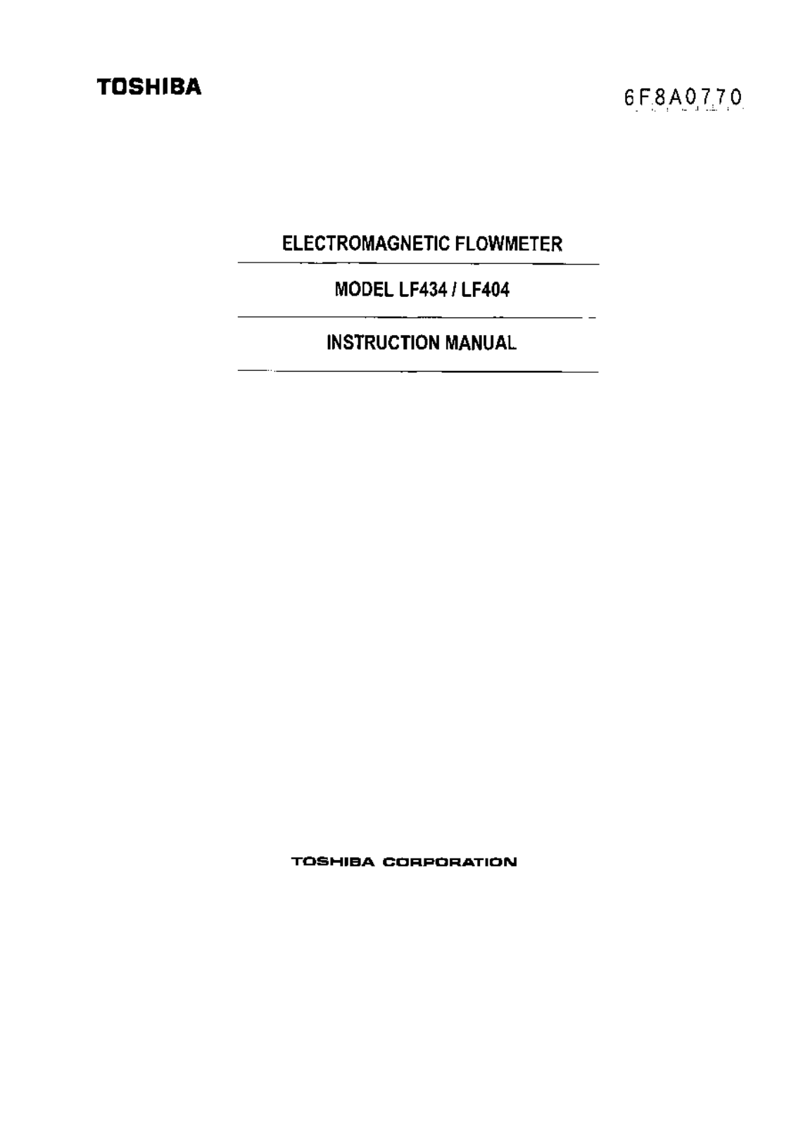 Toshiba LF404, LF434 User Manual