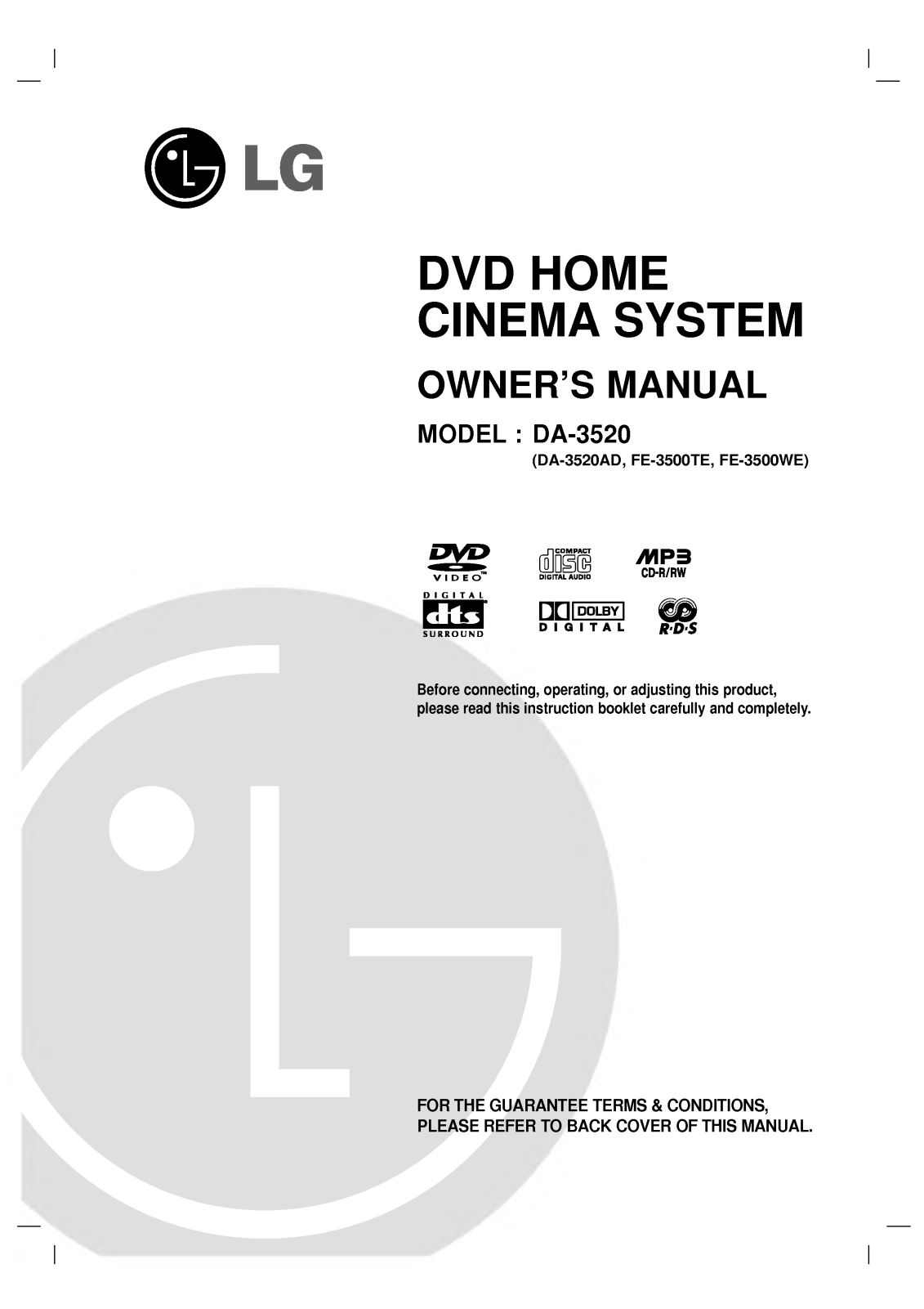 LG DA-3520AD User Manual