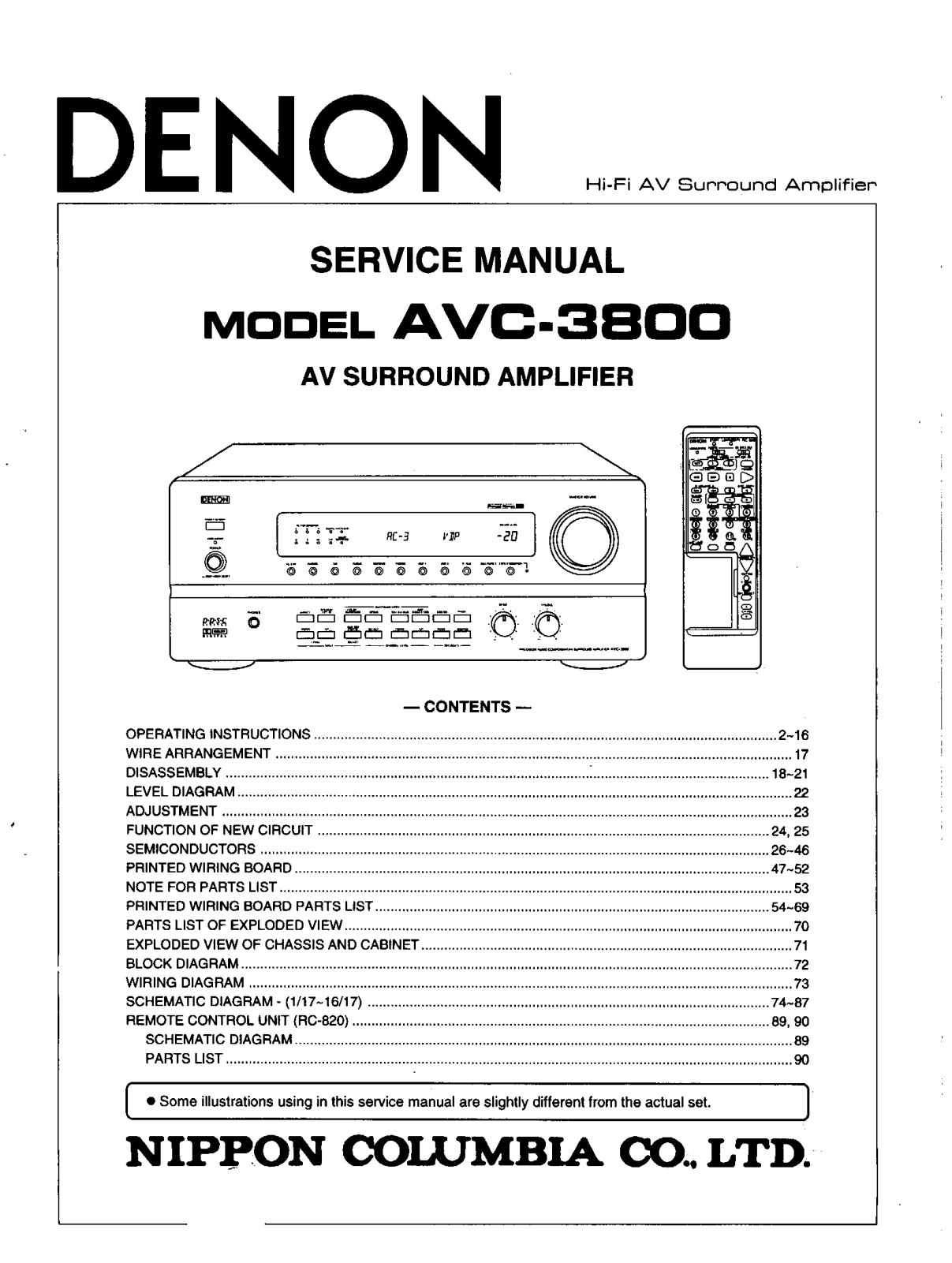 Denon AVC-3800 Service Manual