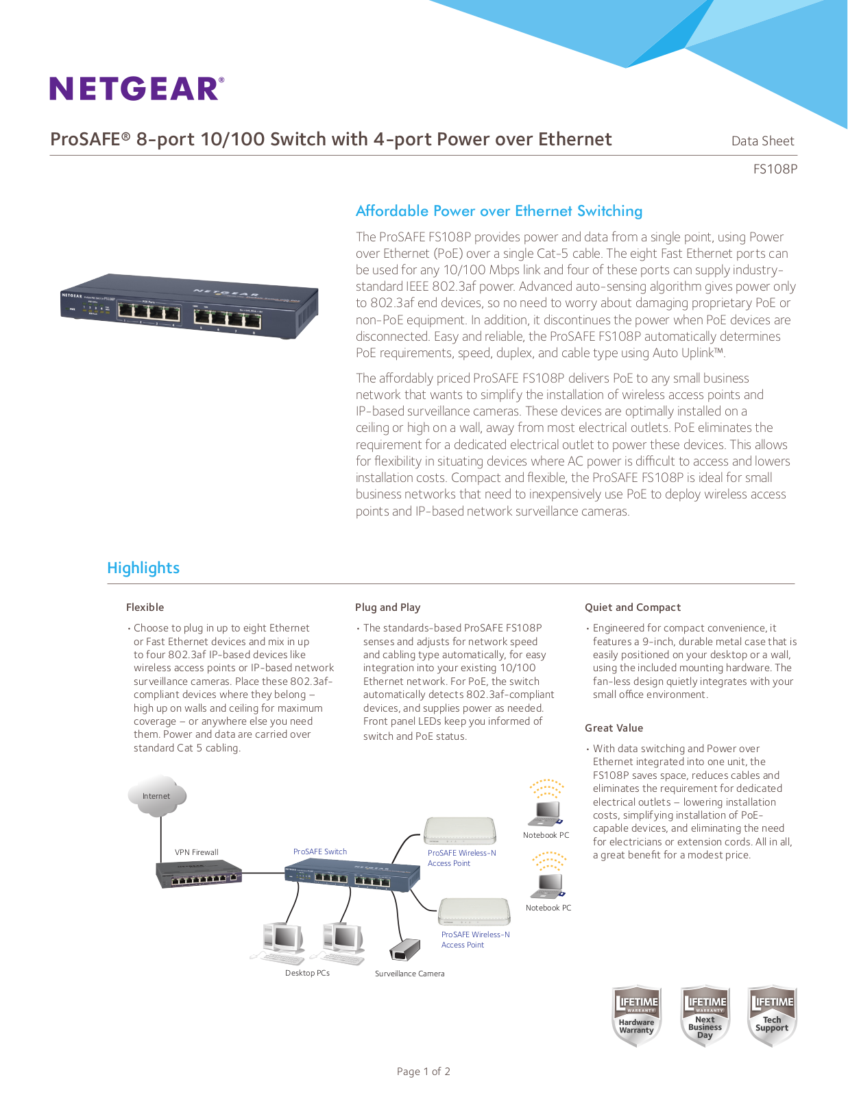 Netgear FS108P User Manual