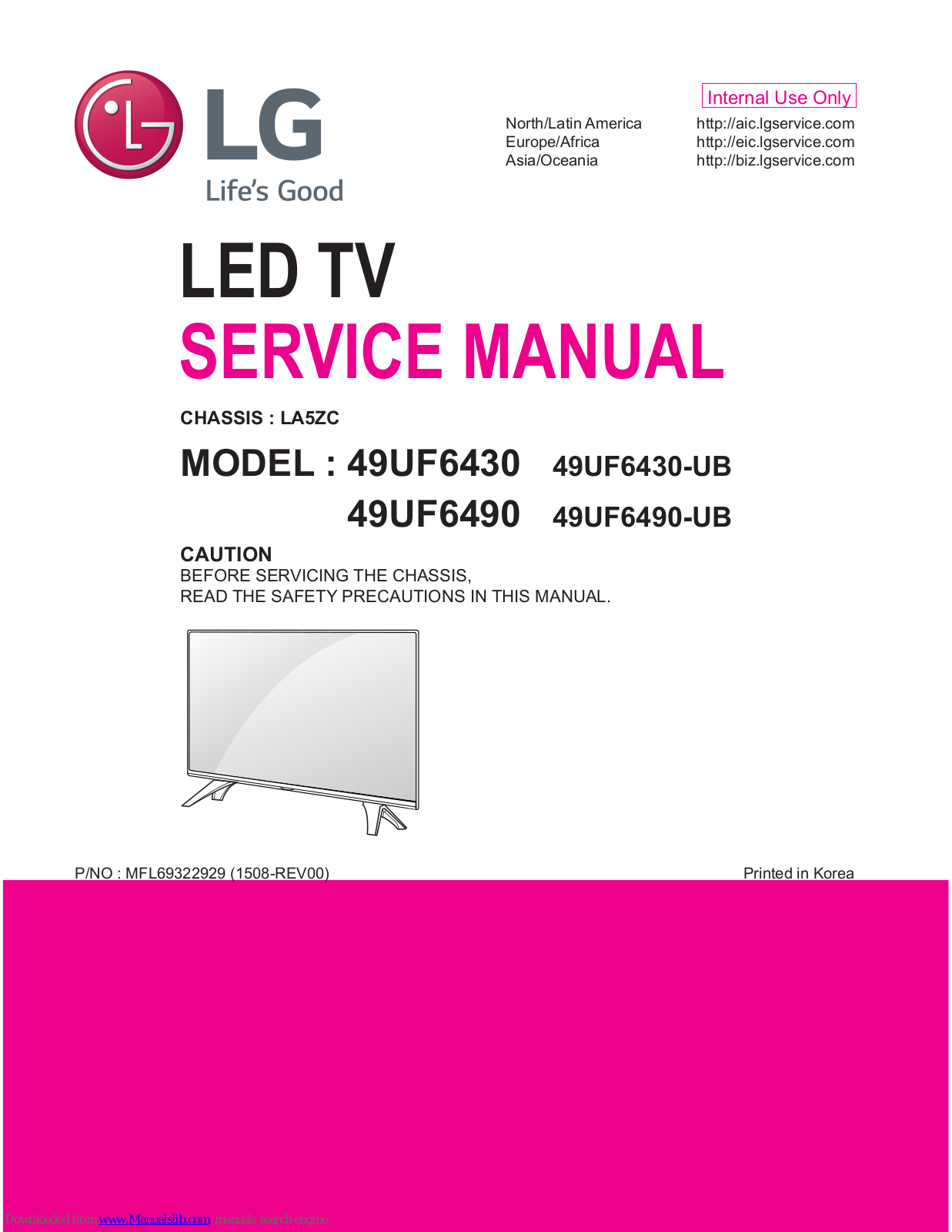 LG 55UF6450-UA, 65uf6800-ua, 43UF640 SERIES, 49UF640 SERIES, 43UF640T-DA Service Manual