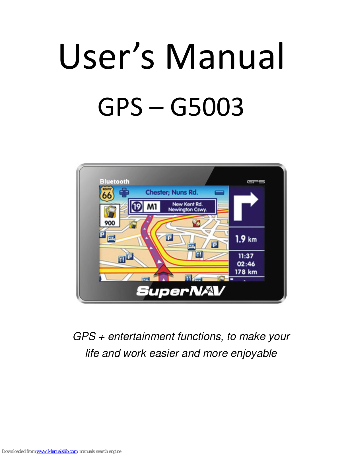 SuperNAV GPS-G5003 User Manual