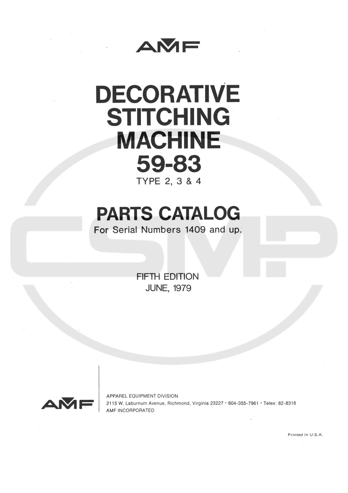 Reece 59-83 Parts Book