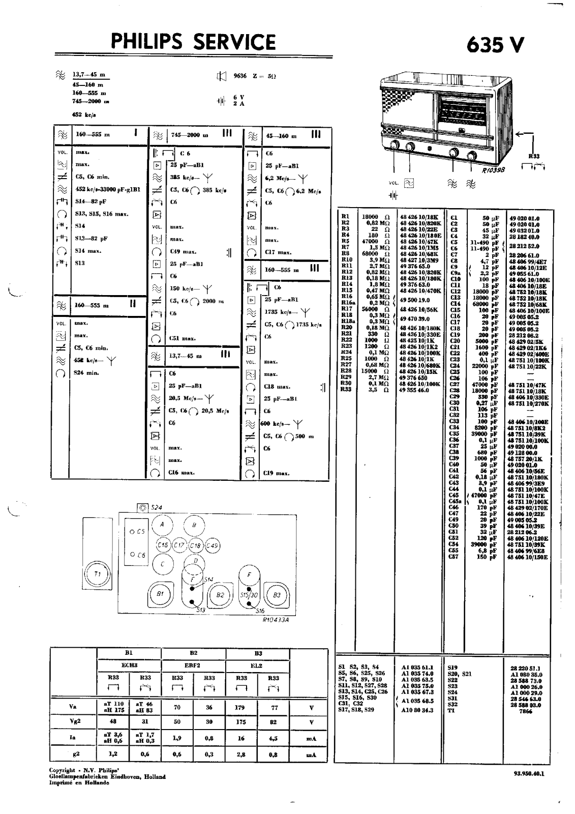 Philips 635U Schematic