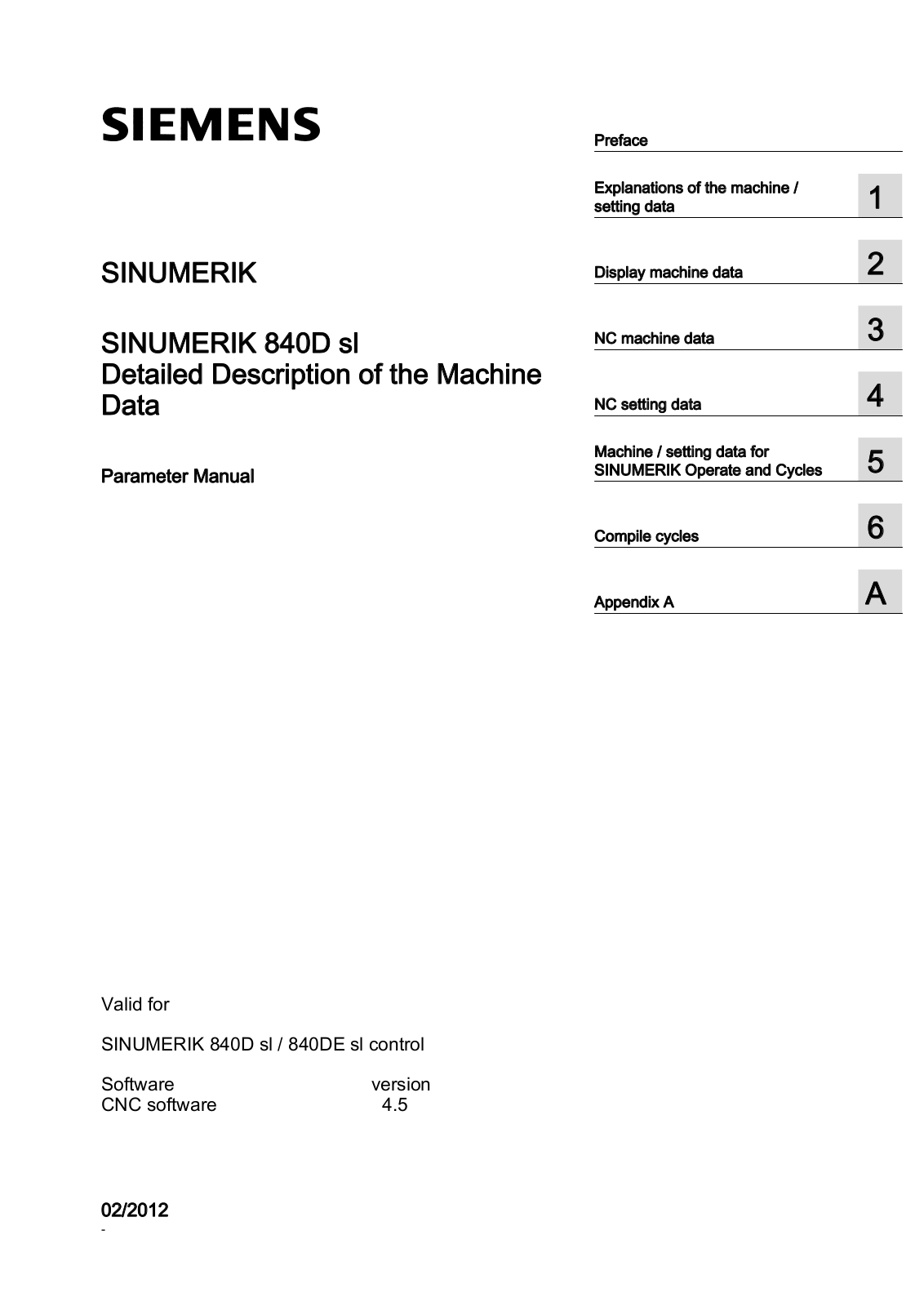 siemens 840Dsl Parameter Manual