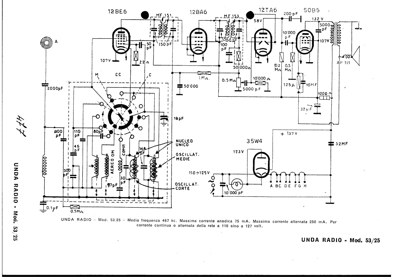 Unda Radio 53, 25 schematic