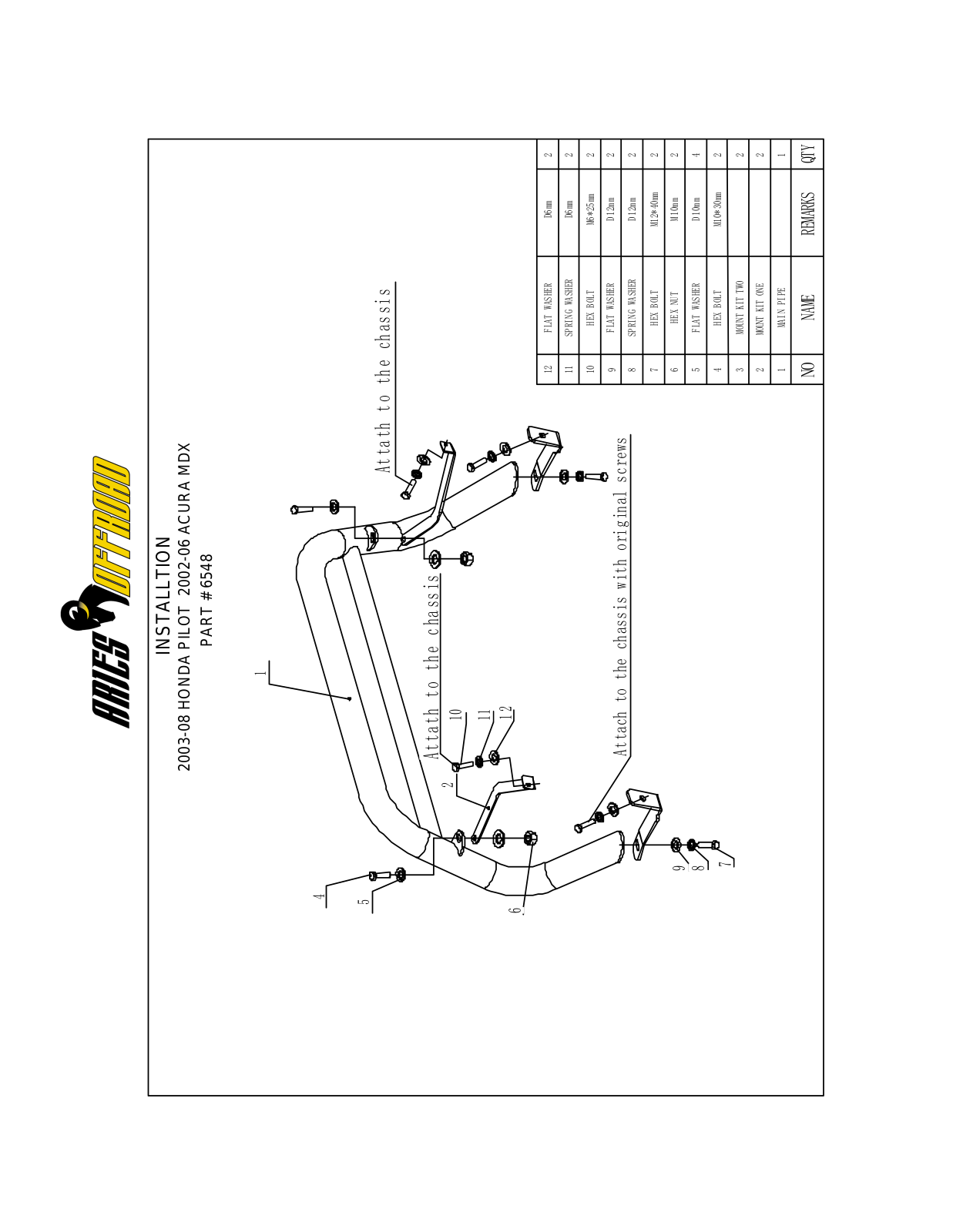 Aries Automotive 6548 User Manual