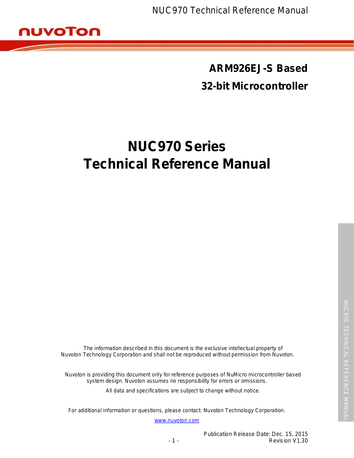 Nuvoton NUC970 Technical Reference Manual - ManualMachine.com