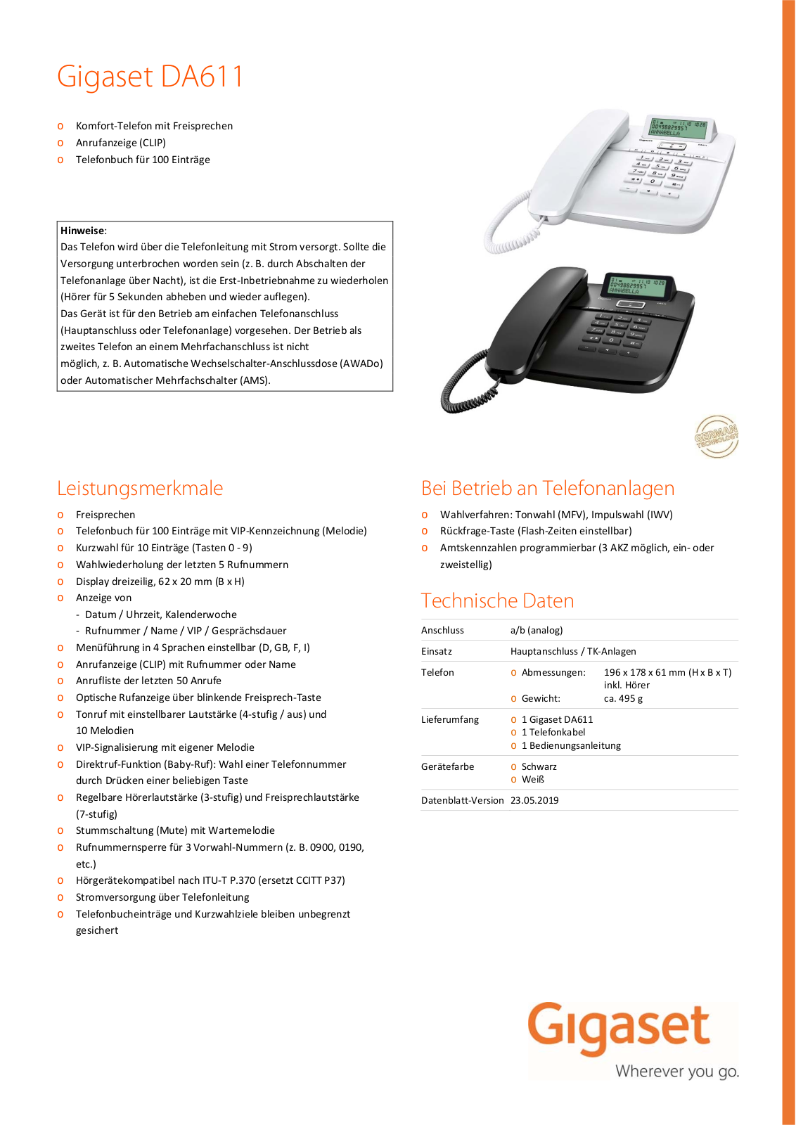 Gigaset DA611 User Manual