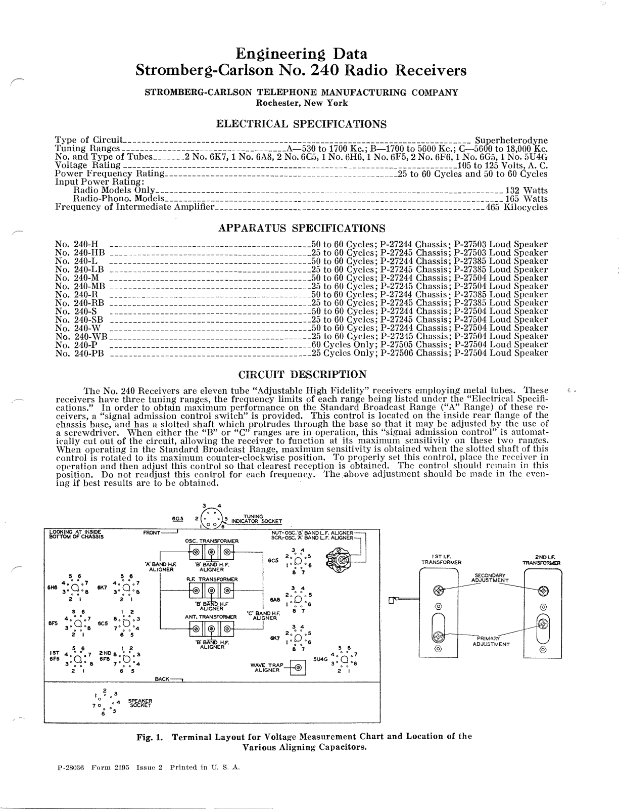 Stromberg Carlson 240 schematic