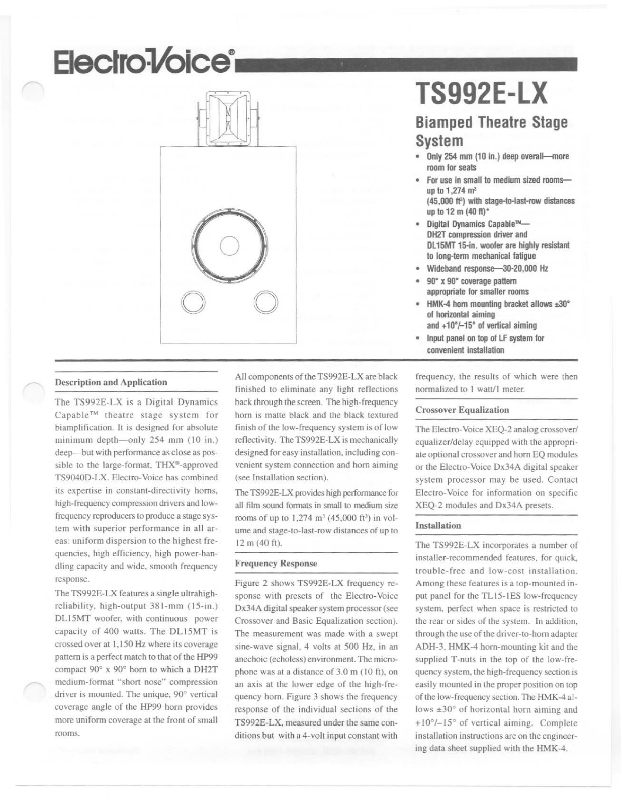 Electro-voice TS992E-LX DATASHEET