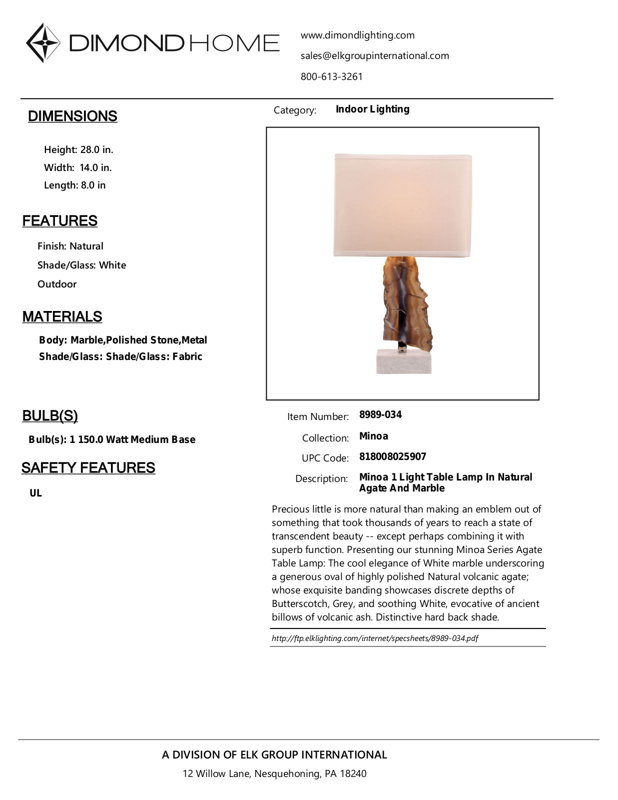 ELK Home 8989034 User Manual