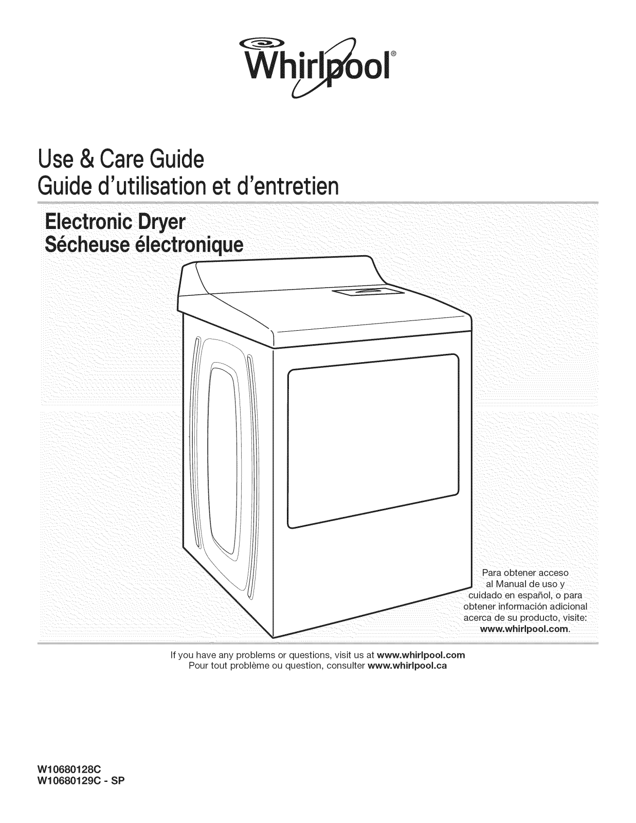 Whirlpool YWED7300DW1, WED7000DW2, WED7300DW0, WGD7300DW0, WGD7300DW2 Owner’s Manual