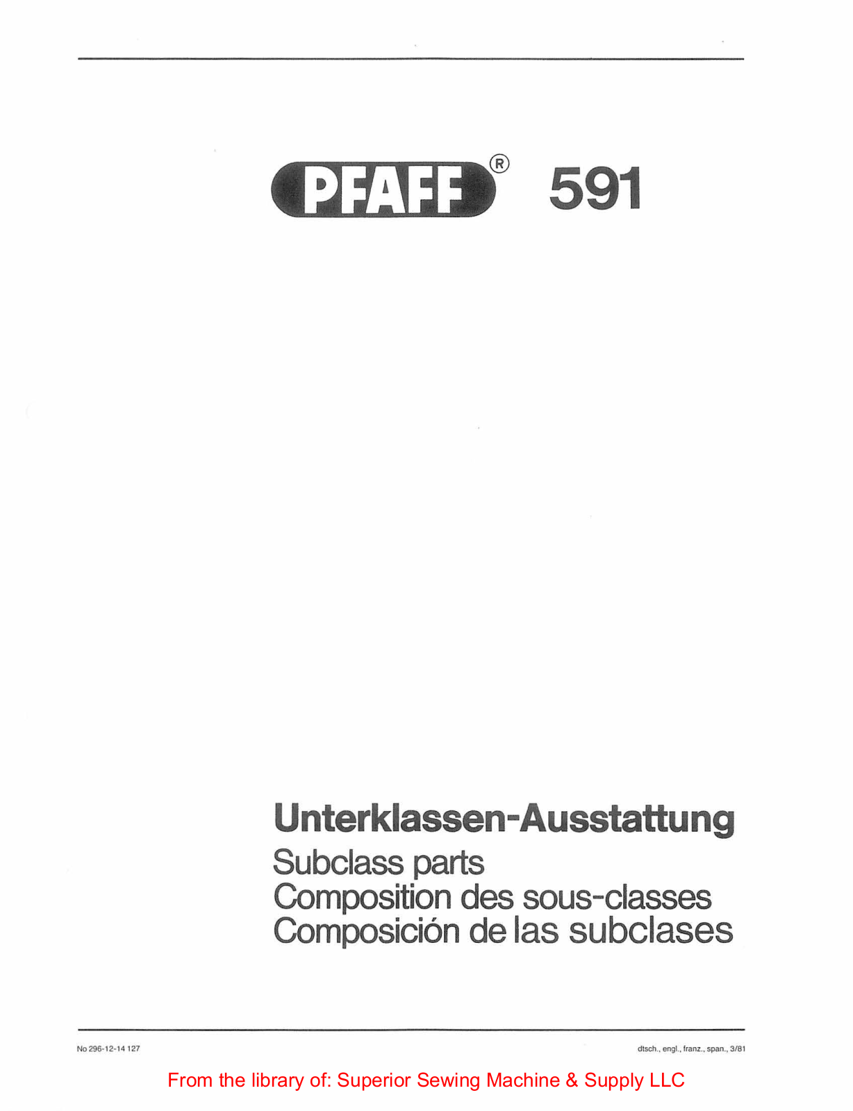 Pfaff 591 Manual
