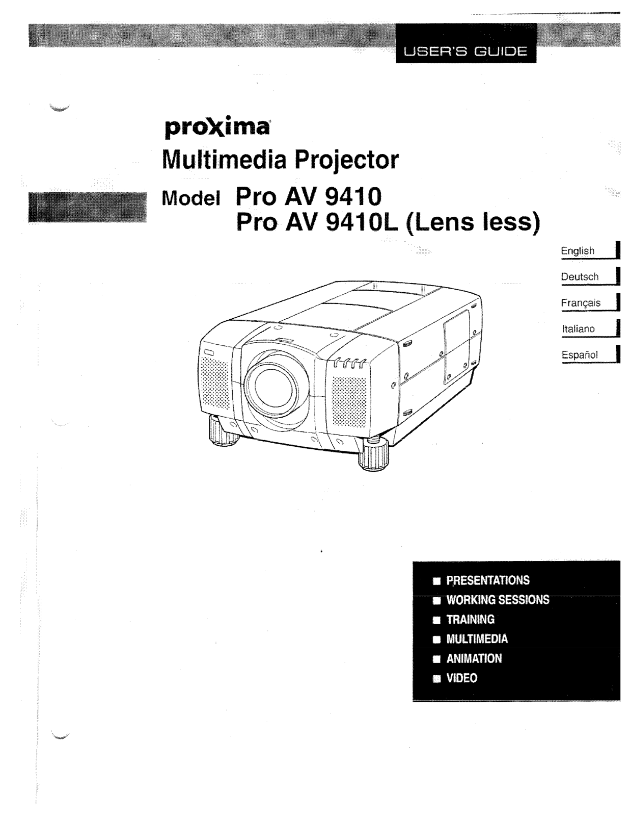 Proxima ASA PROAV9410L User Manual