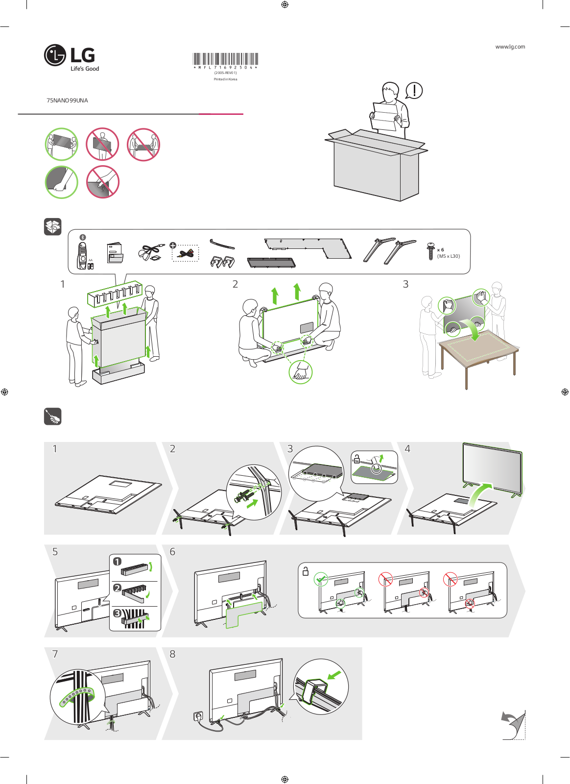 LG 75NANO99UNA QUICK SETUP GUIDE