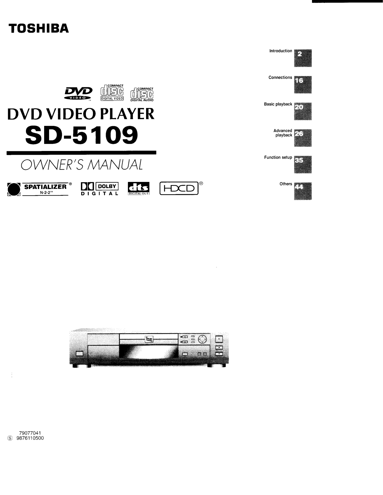 Toshiba SD-5109 User Manual