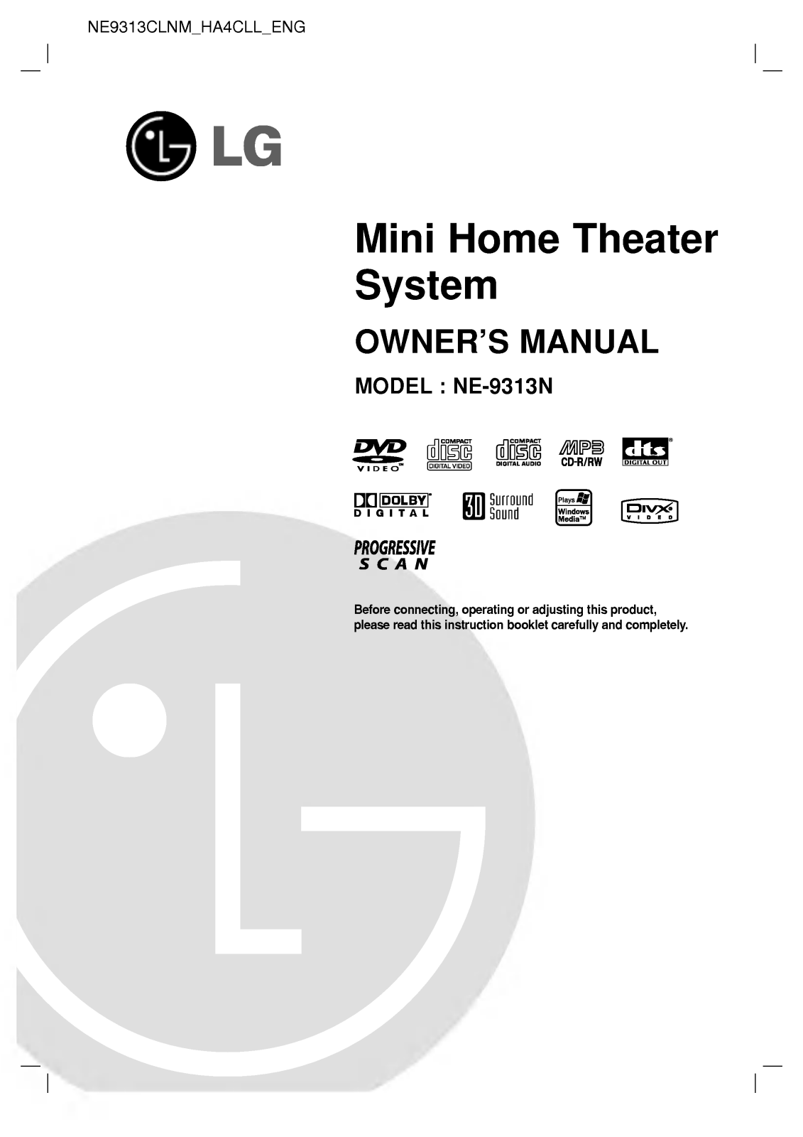 LG NE9313CLNM Owner's manual