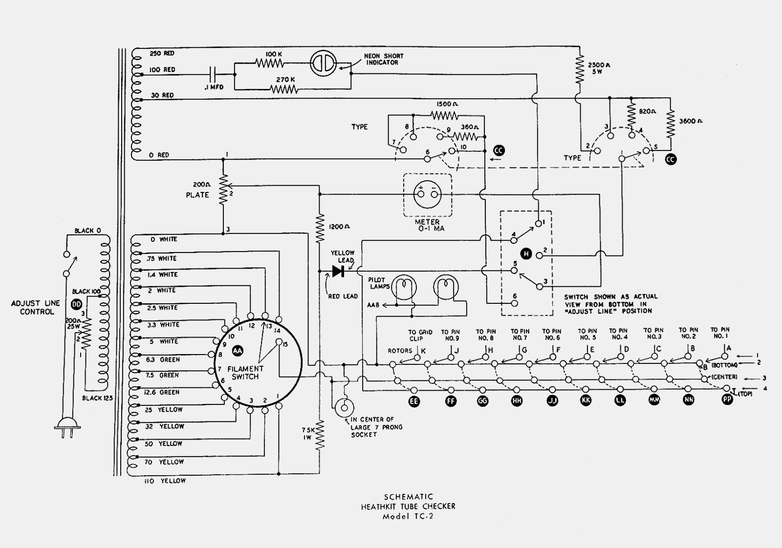 Heath Company TC-2 Schematic