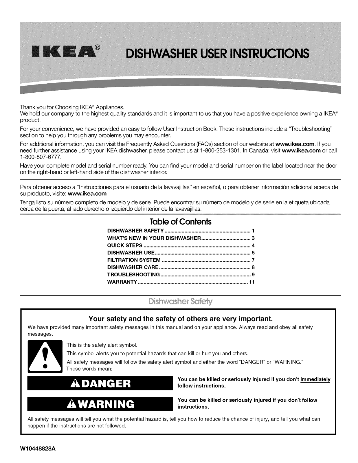 Ikea IUD8100YS0, IUD6100YW0 Owner’s Manual