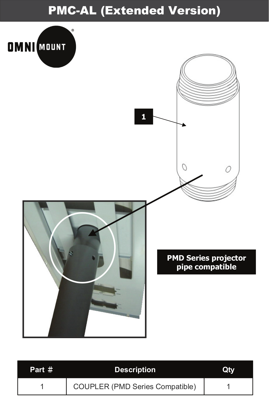 Omnimount PMC-AL, PMD User Manual