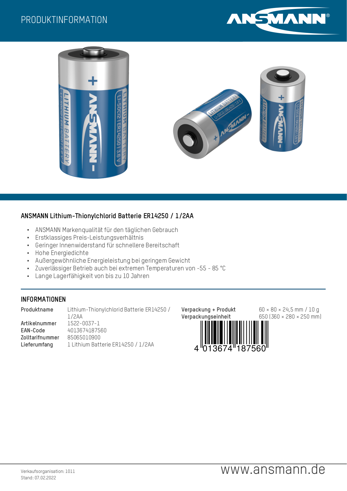 ANSMANN ANS 1522-0037-1 Datasheet - ManualMachine.com