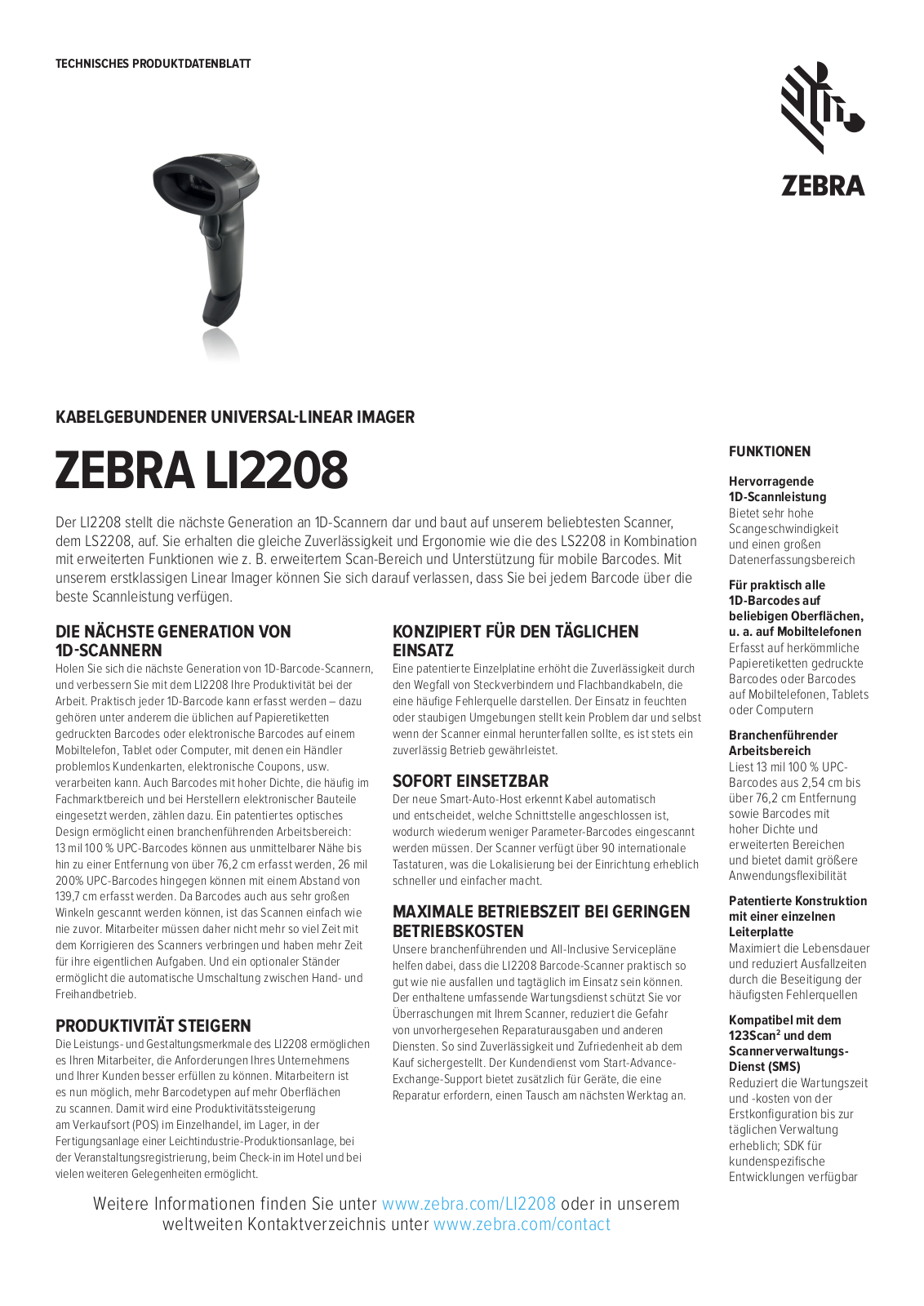 Zebra LI2208 User Manual