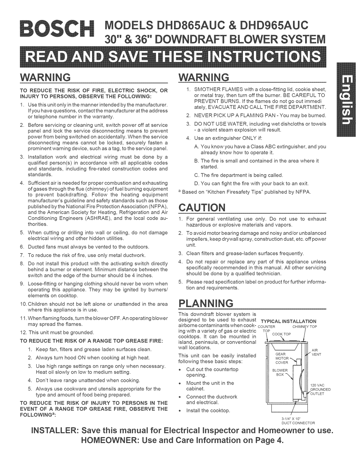 Bosch DHD965AUC, DHD865AUC User Manual