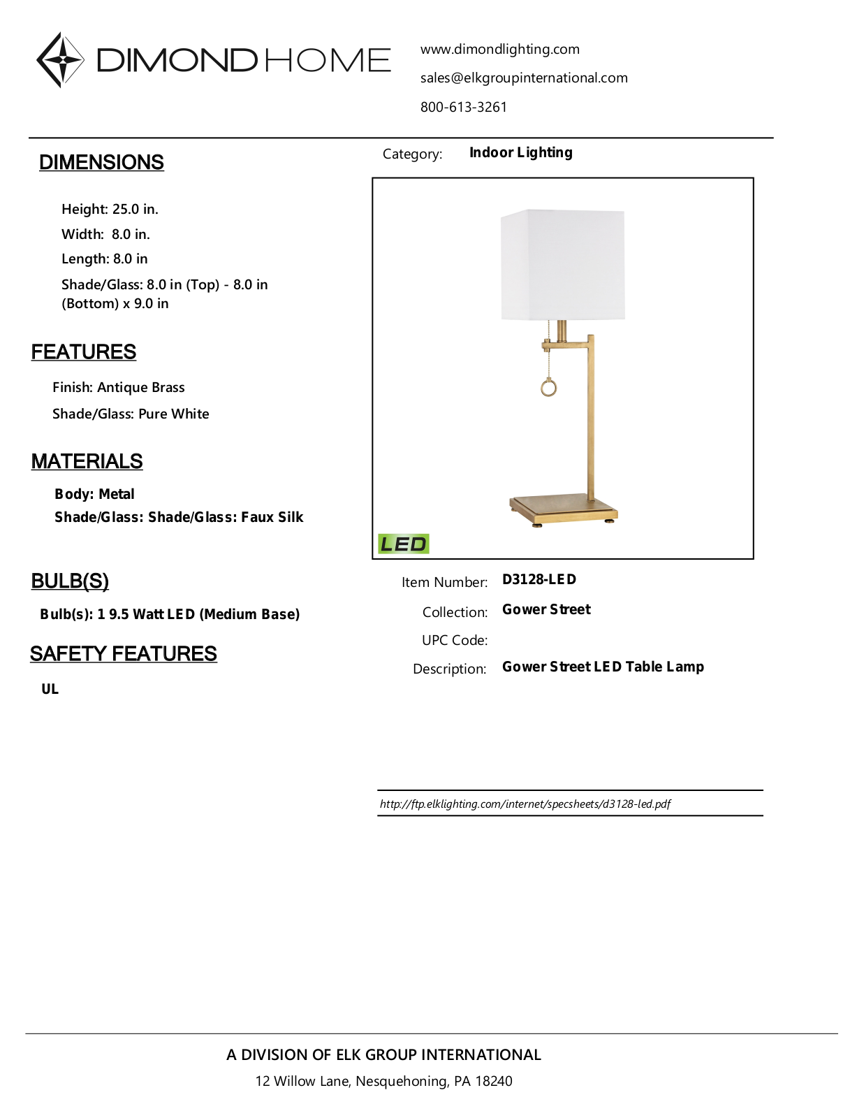 ELK Home D3128LED User Manual