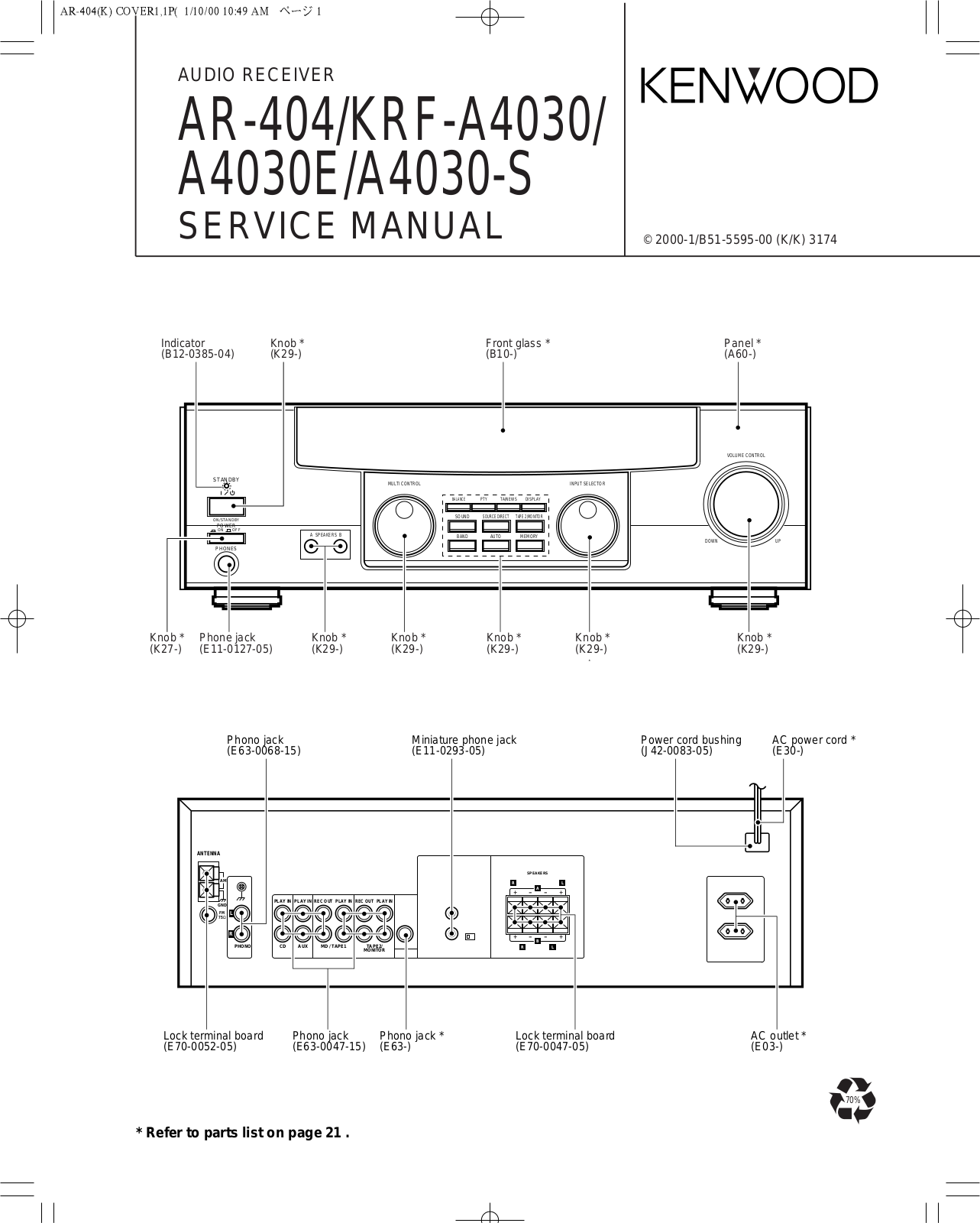 Kenwood AR-404 Service manual