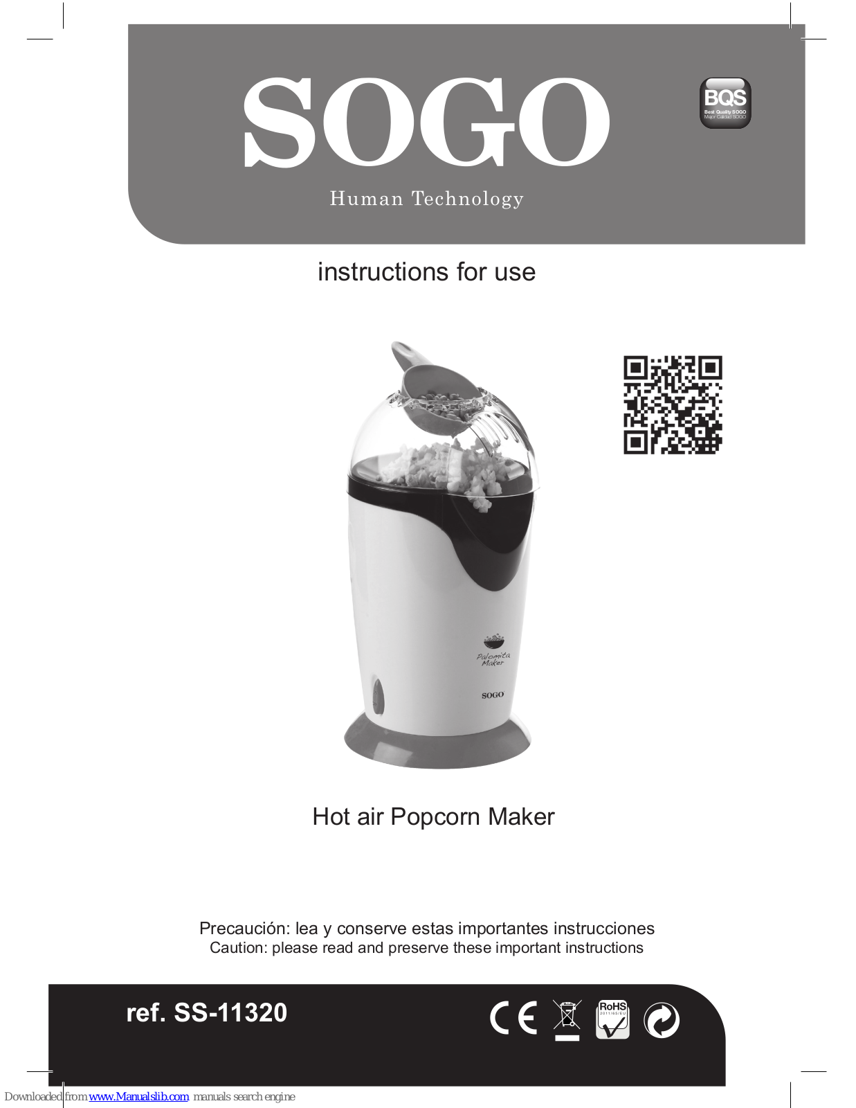 SOGO SS-11320 Instructions For Use Manual