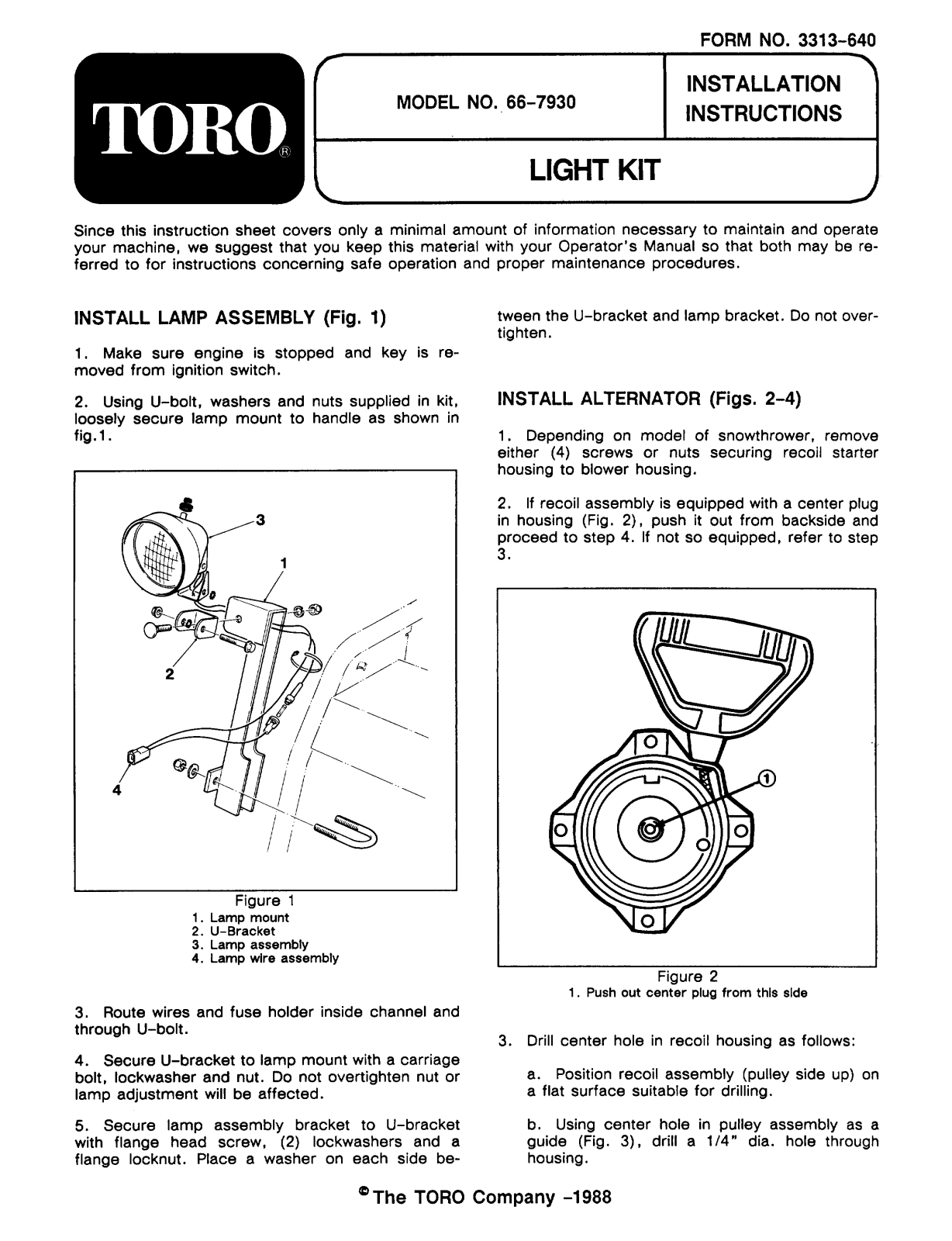 Toro 66-7930 Operator's Manual