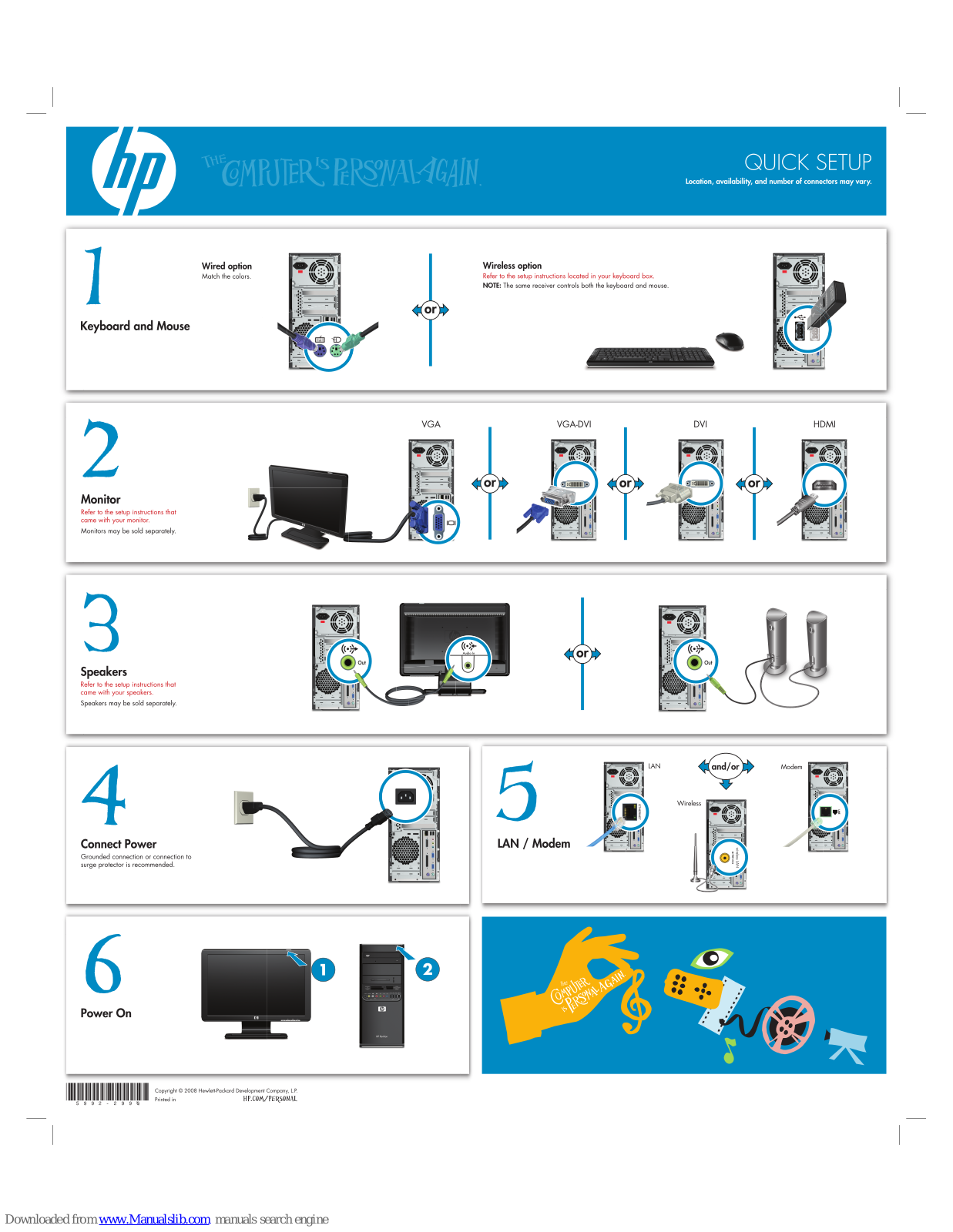 HP Pavilion g3500, Pavilion g3200 Setup Poster