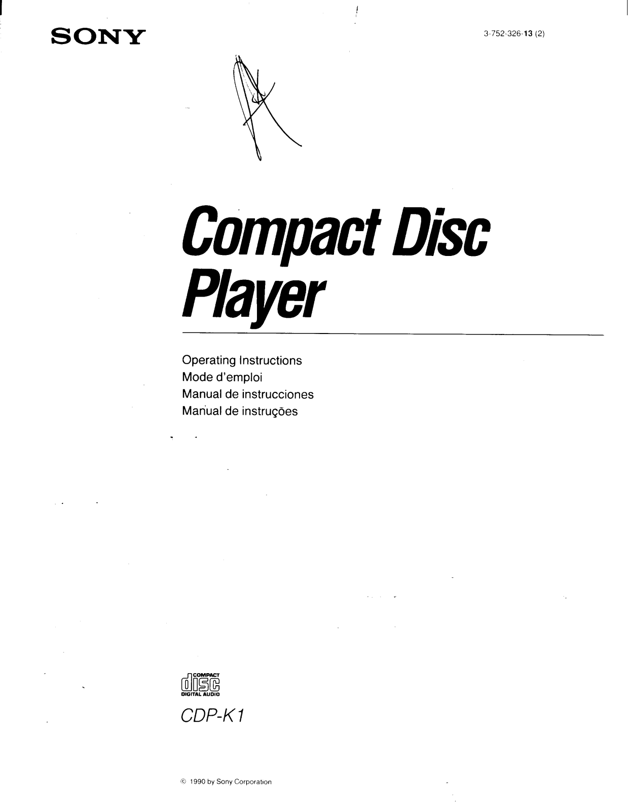 Sony CDP-K1 User Manual