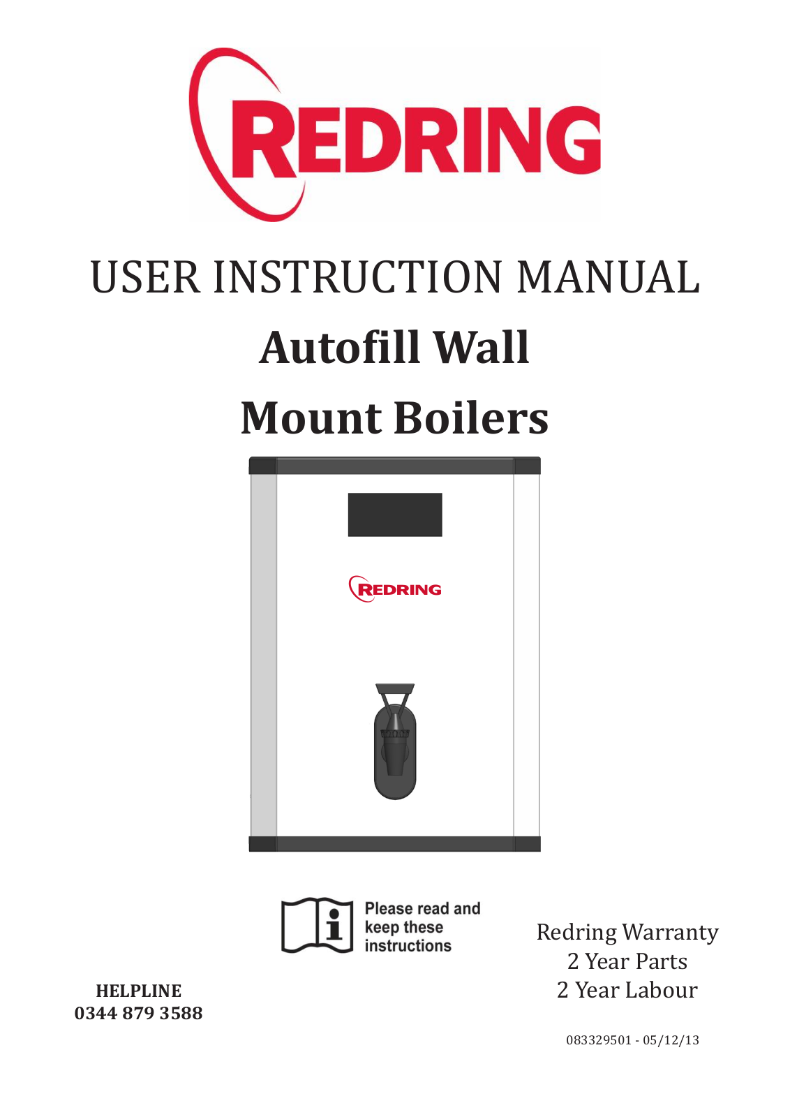 Redring 3L WM, 7.5L WM, 5L WM User Manual