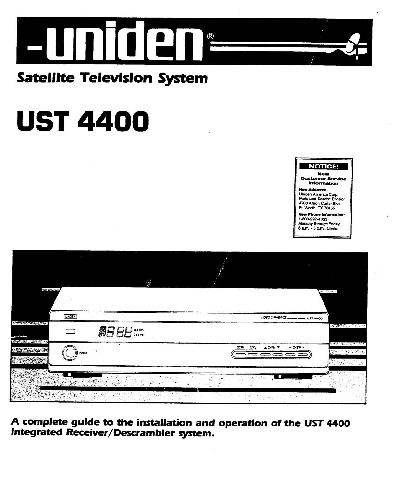 Uniden HCC9300, UST4400 User Manual