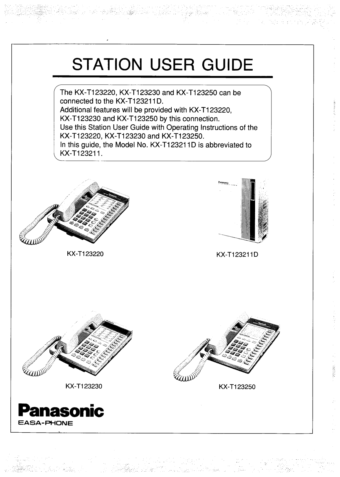 PANASONIC KX-T1232xx, KX-T123211D User Guide