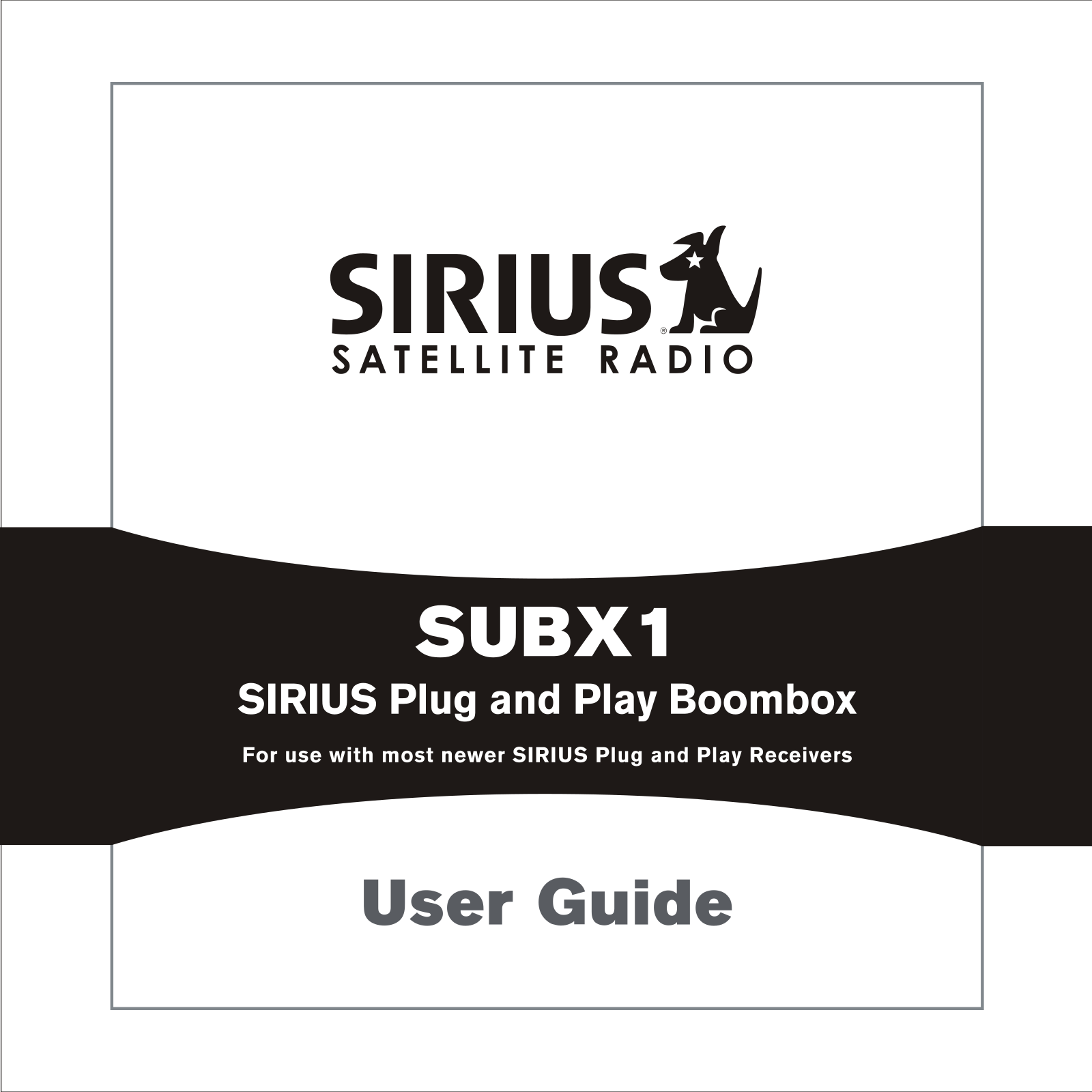 Sirius SUBX1 Owners Guide