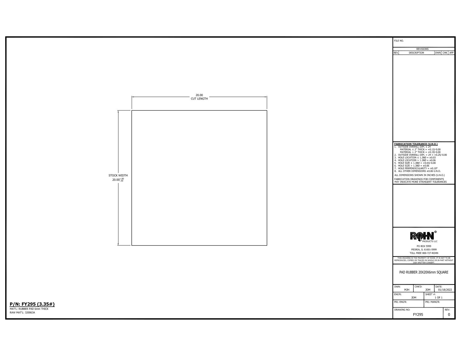 ROHN BRM4PAD1 OEM Drawings