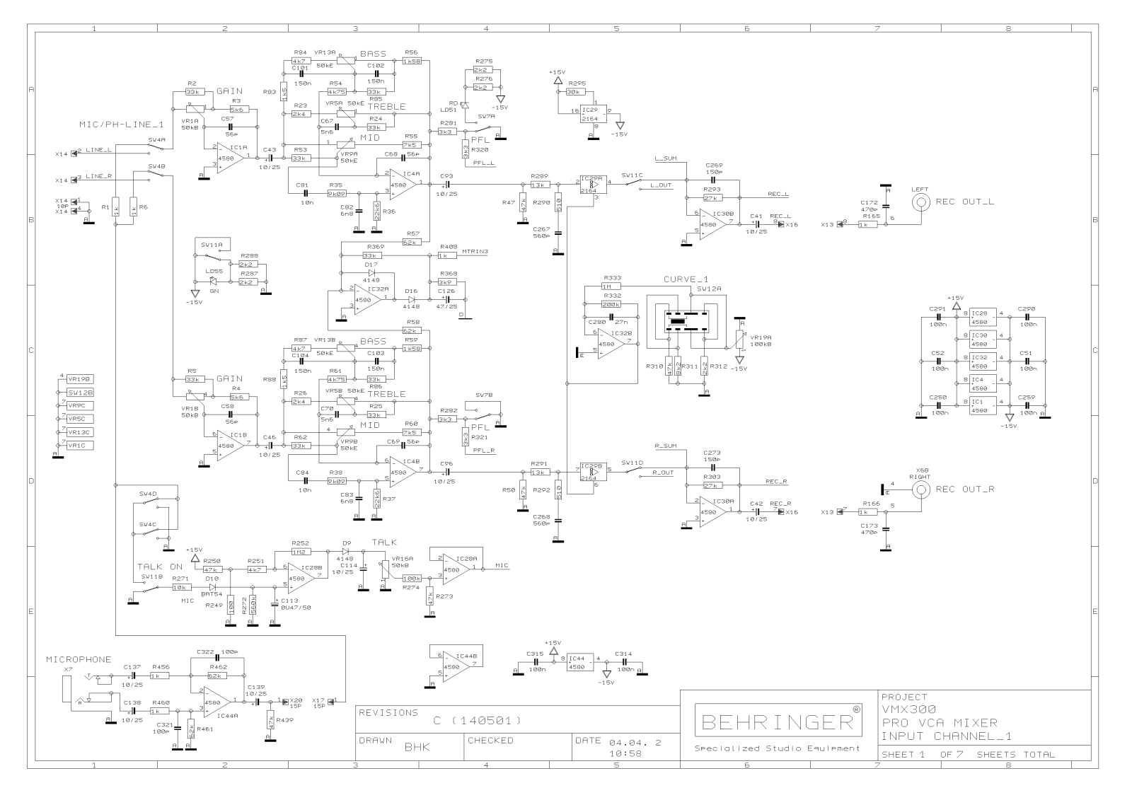 BEHRINGER VMX300 Service Manual