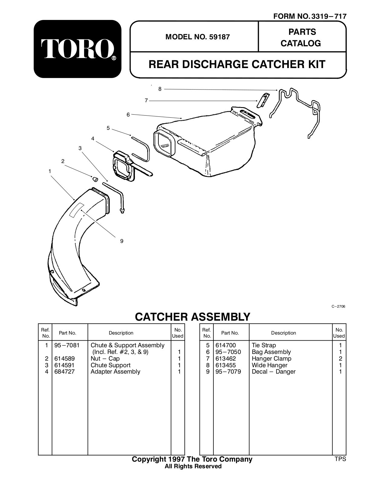 Toro 59187 Parts Catalogue